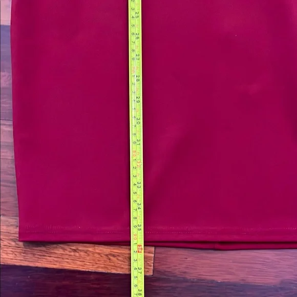 Womens 10 Lipsy Deep Red Dress with Black Lace Overlay Double V Neck - Picture 5 of 12